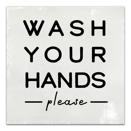 Wash Your Hands Please 12" x 12" Canvas Wall Art
